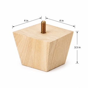 Pieds de meubles carrés en bois massif, design minimaliste, installation facile pour la maison ou le bureau, pieds de canapé en bois massif - Product Image 2