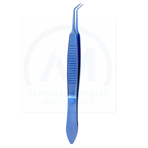 Pinces à ligature angulaires bleues en acier inoxydable, instrument chirurgical certifié CE, outil de micro-suture ophtalmique de classe I, manuel - Product Image 2