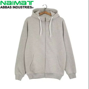 Comfortable <b>Thick</b> Cotton Blend Zip Up Hoodie Men Soft Knit <b>Cardigan</b> Style Gym Sweatshirt Warm Active Outerwear - Product Image 1