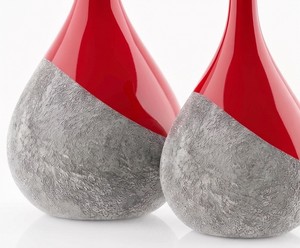 Vantage Modern Luxury Set of 2 Metal with Enamel Finished Flower <b>Vase</b> <b>Unique</b> Style Fancy for Home Decoration and Weeding Decor - Product Image 3