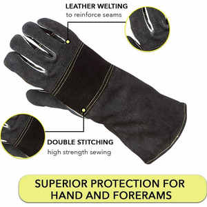Guantes de Trabajo de Cuero Vacuno de Primera Calidad, Hechos a Medida, con Doble Palma para Mayor Protección, Cómodos para Soldadores - Product Image 4