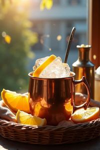Copper <b>serving</b> mug <b>set</b> sapphire shoreline <b>beverage</b> cups handmade premium cocktail drink mugs durable finish - Product Image 4