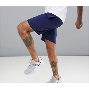 Shorts Bermuda Sportifs Bleu Marine pour Hommes, Taille Mi-Haute Élastique, Séchage Rapide, en Polyester Tricoté, Couleur Unie, Vêtement Athlétique - Product Image 2