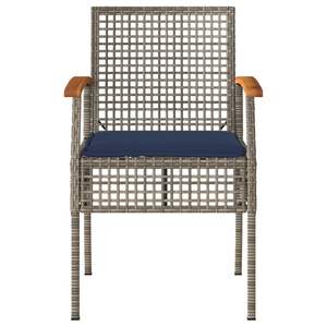 Chaise de jardin en polyrotin gris avec housses amovibles standard - Product Image 4