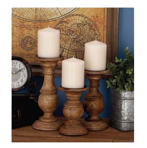 Bougeoir en bois de couleur naturelle, 20 pièces, support de bougie à vendre et de décoration d'hôtel - Product Image 1