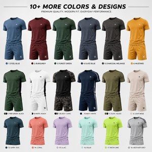 Ensemble deux pièces unisexe X Sports City, t-shirt à manches courtes col rond et short, en polyester/coton respirant et anti-transpiration, pour l'été, décontracté - Product Image 5