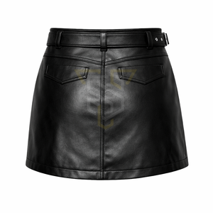 Jupe longue décontractée coupe mi-mollet pour femme, coupe haute, respirante, coupe-vent, en cuir tissé Spandex/Polyester à motif uni, avec logo personnalisé - Product Image 3