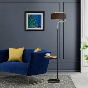 Lampe de sol industrielle en métal noir avec design en cage et support E27 pour éclairage intérieur moderne - Product Image 4