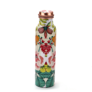 FAIZA CRAFT Luxury Eco-Friendly Diamond Hammered Copper Drinking Water <b>Bottle</b> Lid Modern-Style 1000ml FC-5714 OEM Supplier - Product Image 4
