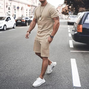 Conjunto Casual de Verano para Hombre, Fabricante, 2 Piezas, Pantalones Cortos Cargo de Algodón, OEM, ODM, Suministro al por Mayor - Product Image 3