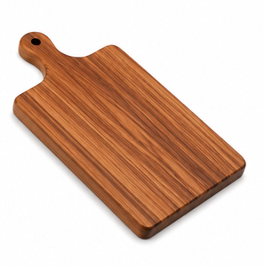Tabla de cortar de madera natural con asa, tabla de cortar de madera gruesa para servir queso, pan y carne en la cocina - Product Image 6