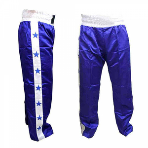 Pantalon de kickboxing unisexe, coupe classique, 100% polyester, respirant, vêtements de sport pour adultes, bleu, rouge, noir - Product Image 4