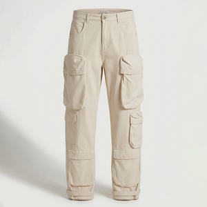 Pantalon cargo décontracté pour homme 100% coton, style classique, utilitaire et disponible en marque privée - Product Image 1