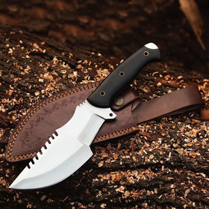 Couteau de survie artisanal en acier inoxydable avec manche en Micarta et étui en cuir fin – Couteaux de traqueur pour le bushcraft - Product Image 6