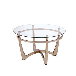 Mesa de Centro Moderna de Estilo Actual, Mesa de Centro Redonda con Tapa de Vidrio para el Pasillo, Mesa de Centro con Tapa de Vidrio para el Dormitorio, Muebles para el Hogar - Product Image 1