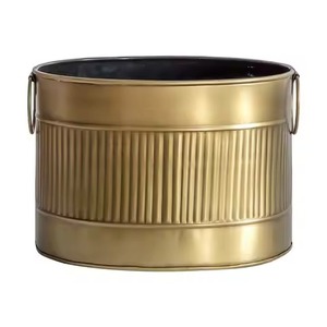 Maceta Decorativa de Metal Pulido para Interiores y Exteriores, Maceta para Plantas, Maceta para Flores, Hogar, Jardín, Balcón, Sala de Estar - Product Image 4