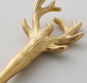 Novelty Flatware Set With <b>Gold</b> Deer Antler Handles Stainless Steel <b>Utensils</b> For <b>Kitchen</b> Tabletop Party Use - Product Image 4