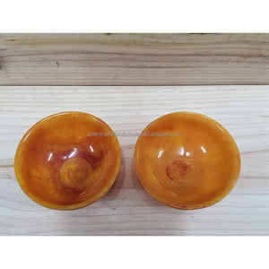 Ensemble de bols de service en résine jaune artisanale hautement polis et personnalisés de qualité supérieure pour hôtel et restaurant de la maison de l'Inde. - Product Image 1