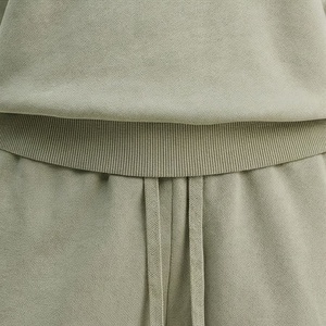 Conjunto de 2 Piezas para Mujer, Sudadera y Pantalones Cortos de Punto, Color Sólido, Cuello Redondo, Manga Larga, Corte Holgado, Estilo Casual, Largo por Encima de la Rodilla - Product Image 5