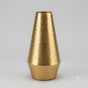 Jarrón de Metal Dorado Hecho a Mano, Diseño Cónico con Cruzado, Florero Moderno para Mesa, Decoración de Lujo para Hogar, Hotel, Sala de Estar, Centro de Mesa - Product Image 2