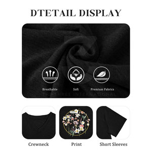 Camisetas Extra Grandes de Algodón Sólido, Transpirables y Elegantes para Mujer, Cuello Redondo, Manga Corta, Ecológicas, de Secado Rápido y Cómodas - Product Image 5