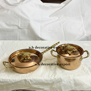 Juego de Utensilios de Cocina de Acero Inoxidable con Acabado de Cobre Forjado a Mano, Asas Ornamentadas, Calidad Profesional, Ecológico, Estilo Europeo - Product Image 4