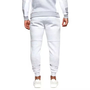 Ensemble sweat à capuche et pantalon de survêtement color block pour homme – Respirant, manches longues, coupe classique, blanc et gris, idéal pour l'automne - Product Image 4
