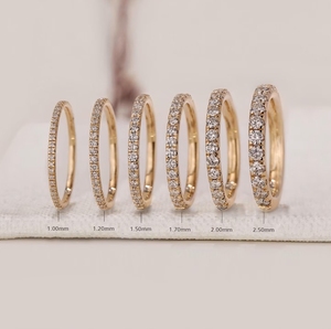 <b>Eternity</b> Handmade Jewelry Gold Plated Moissanite 925 <b>Silver</b> <b>Rings</b> Round Brilliant Cut Diamond Engagement <b>Ring</b> For Women - Product Image 1