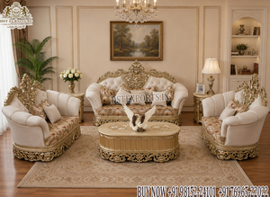 Juego de Sofás de Sala de Estar Hechos a Mano de la Mejor Calidad, Estilo Castillo, Lujoso Juego de Sala de Estar de Madera de Teca, Estilo Real, Juego de Sofás Francés - Product Image 4