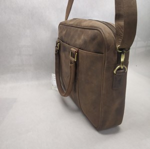 Crazy Horse Leather <b>Laptop</b> Briefcase Messenger Crossbody Handbags Luggage Sling <b>Bags</b> Business Vintage Custom Logos Man College - Product Image 5