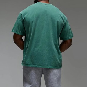 Camiseta unisex de algodón con dobladillo extendido, hombros caídos, manga corta, estilo casual y holgado, streetwear oversize. - Product Image 4