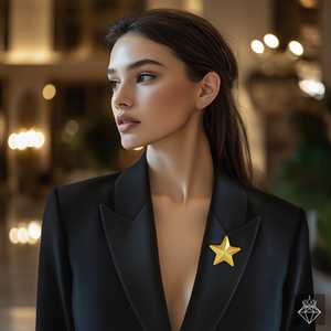 Broche de estrella antideslustre PRAO, accesorio de joyería de moda - Product Image 2