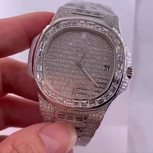 Reloj cuadrado de lujo con moissanita de cuarzo de 42mm | Diseño de esqueleto helado VVS | Probador de diamantes al por mayor Pass Antique Business Style - Product Image 1