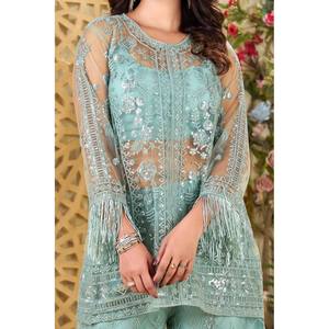 Elegante Conjunto de Traje de Chifón de 3 Piezas para Fiestas - Product Image 3