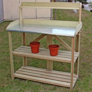 Postazione di lavoro del banco della pianta di legno del giardino per lo stoccaggio e lo spazio di lavoro all'aperto - Product Image 2