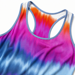 <b>High</b> Elastic Women Racerback Tank <b>Top</b> Colorful Gradient Tie Dye Print Summer Sleeveless Gym Yoga Vest Breathable Sports <b>Top</b> - Product Image 2