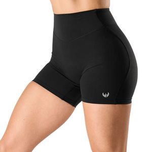 Shorts de compression taille haute noirs pour femmes, extensibles, pour la gym, la course, le yoga, l'entraînement, les sports athlétiques - Product Image 5