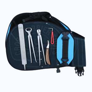 Kit d'outils de fermeur professionnel avec couteau à sabots courbé, cisaille à sabots, râpe à sabots, pince à dégrossir les sabots et tablier de fermeur - Product Image 1