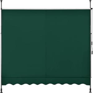 Auvent manuel réglable en hauteur pour balcon, porte, terrasse, blanc, extérieur, jardin, fixation par pince, cadre en aluminium et acier, polyester - Product Image 1