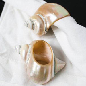 Unique <b>centre</b> <b>pieces</b> wedding decoration oceanic polished seashell napkin ring for dinner <b>table</b> decor - Product Image 1