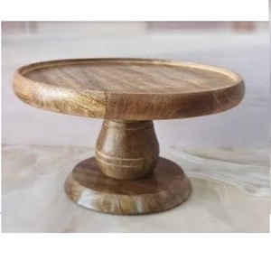 Expositor de Madera de Acacia de Estilo Único, Soporte para Tartas de un Solo Nivel, Decoración para Bodas, Fiestas y Eventos, Soporte para Pastelería - Product Image 1