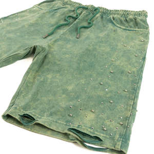 Shorts Holgados Vintage con Efecto Desgastado, Cordón Ajustable, Bolsillos Laterales, Cintura Elástica, Transpirables, Unisex, Traje de Baño, Shorts con Efecto Ácido - Product Image 2