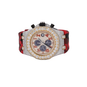 Montre en acier inoxydable classique et tendance, avec testeur de diamants, luxe personnalisé, entièrement sertie de diamants, VVS Moissanite, Hip Hop, Quartz, résistante à l'eau - Product Image 1