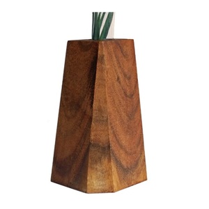 Jarrón de Flores de Madera Ecológico para Decoración de Mesa, Tallado a Mano en Madera de Mango y Resina, Ideal para Regalos de Oficina y Hogar, Venta al Por Mayor - Product Image 3