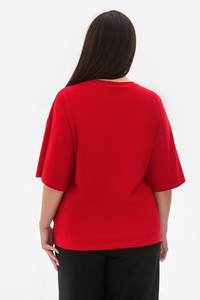 Camisetas de Alta Calidad para Mujer en Color Rojo, Hechas de Algodón, Camisetas Casuales para Dama, Camisetas de Manga Corta Extra Grandes, Prendas Exteriores Ligeras - Product Image 2