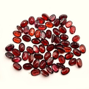 Granates rojos naturales, corte ovalado, facetados, piedras sueltas de 7 mm y 9 mm, piedras calibradas para la fabricación de joyas, granates al por mayor. - Product Image 1