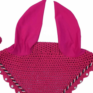 Top Quality Horse Ear Bonnet Premium Crochet <b>Fly</b> Veil Neoprene Ear Covers Colorful Equestrian Riding Horse Gear - Product Image 3