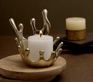 เชิงเทียนเทอร์ราคราวน์ ทนความร้อน ของตกแต่งบ้าน ที่วางเทียนโลหะ - Product Image 1