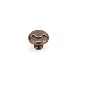 Brass Round Cabinet Knob Wavy Bar Design Traditional Style Durable Kitchen Furniture Knob - Product Image 2