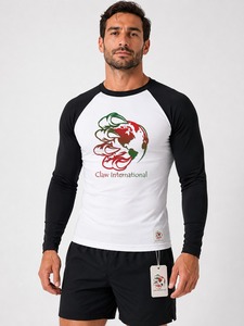 Custom Printed Anti-UV UPF50 Breathable Long Sleeve Rash Guard <b>Compression</b> MMA T-<b>Shirt</b> for BJJ Grappling Fitness Men - Product Image 1